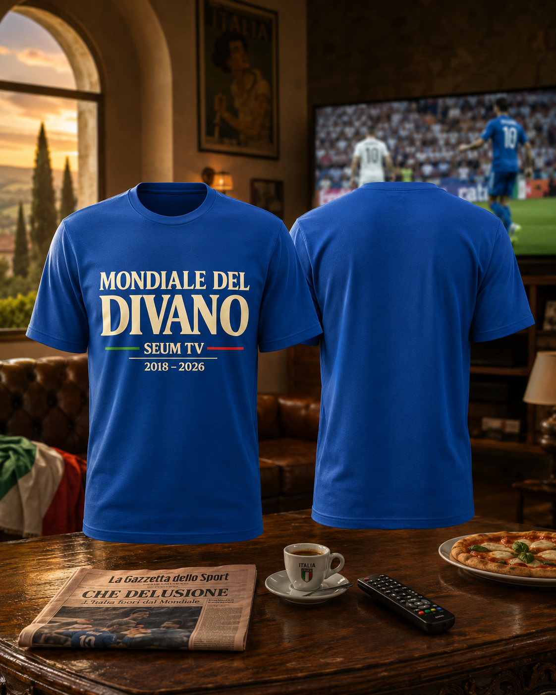 MONDIALE DEL DIVANO — T-shirt Azzurro SEUM TV